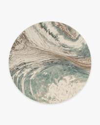 Malaspina Natural Sage Flatwoven Rug - 245 Round - Machine Washable Area Rug - Kid & Pet Friendly - Indoor Rugs - Ruggable