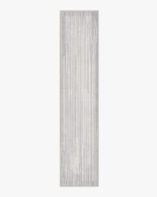 Striated Border Soft Grey Flatwoven Rug - 75x365 - Machine Washable Area Rug - Kid & Pet Friendly - Indoor Rugs - Ruggable - image 1