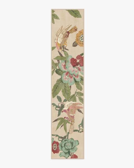Bamboo & Bird Blush & Jade Rug by Sanderson - 75x365 - Machine Washable Area Rug - Kid & Pet Friendly - Indoor Rugs - Ruggable - image 1
