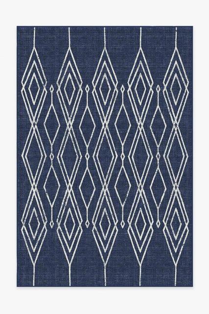 Gemma Lattice Royal Blue Outdoor Rug - 185x275 - Machine Washable Area Rug - Kid & Pet Friendly - Indoor Rugs - Ruggable - image 1