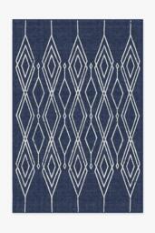 Gemma Lattice Royal Blue Outdoor Rug - 185x275 - Machine Washable Area Rug - Kid & Pet Friendly - Indoor Rugs - Ruggable - thumbnail 1