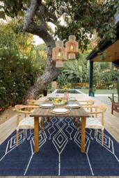 Gemma Lattice Royal Blue Outdoor Rug - 185x275 - Machine Washable Area Rug - Kid & Pet Friendly - Indoor Rugs - Ruggable - thumbnail 3