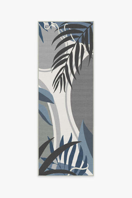 Tulum Ivory Blue Outdoor Rug - 75x215 - Machine Washable Area Rug - Kid & Pet Friendly - Outdoor Rugs - Ruggable - image 1