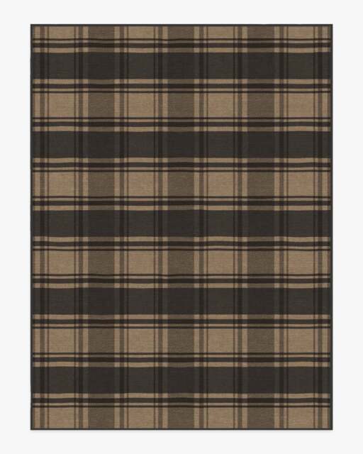 Easton Plaid Charcoal & Natural Flatwoven Rug - 275x365 - Machine Washable Area Rug - Kid & Pet Friendly - Indoor Rugs - Ruggable - image 1