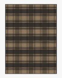Easton Plaid Charcoal & Natural Flatwoven Rug - 275x365 - Machine Washable Area Rug - Kid & Pet Friendly - Indoor Rugs - Ruggable - thumbnail 1