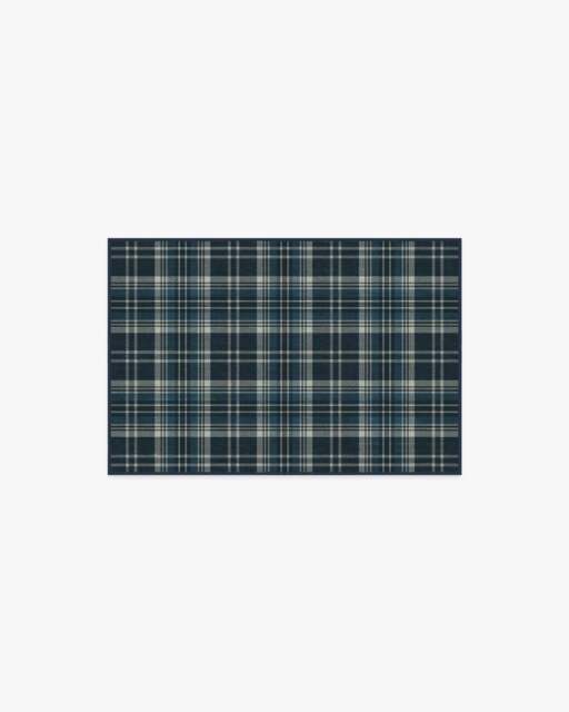 Dress Stewart Tartan Navy Flatwoven Rug - 60x90 - Machine Washable Area Rug - Kid & Pet Friendly - Indoor Rugs - Ruggable - image 1