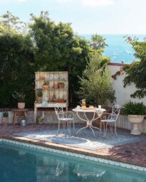 Della Soft Blue & Coral Outdoor Rug - 75x215 - Machine Washable Area Rug - Kid & Pet Friendly - Outdoor Rugs - Ruggable - thumbnail 2