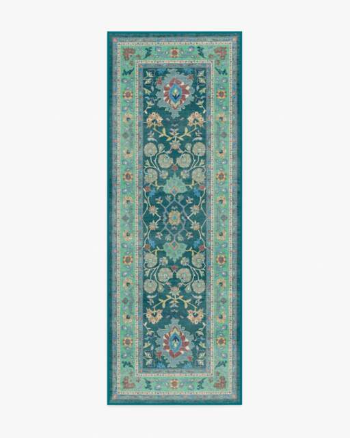 Calabria Teal Rug - 75x215 - Machine Washable Area Rug - Kid & Pet Friendly - Indoor Rugs - Ruggable - image 1
