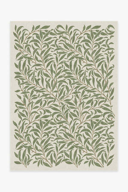 Morris & Co. Pure Willow Boughs Green Rug - 150x215 - Machine Washable Area Rug - Kid & Pet Friendly - Indoor Rugs - Ruggable - image 1