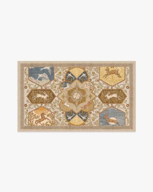 Woodland Wanderer Natural Rug - 90x150 - Machine Washable Area Rug - Kid & Pet Friendly - Indoor Rugs - Ruggable