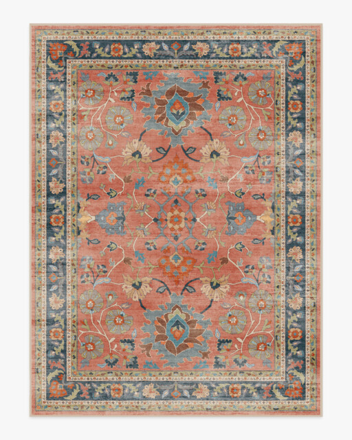 Calabria Coral Multicolour Flatwoven Rug - 275x365 - Machine Washable Area Rug - Kid & Pet Friendly - Indoor Rugs - Ruggable - image 1