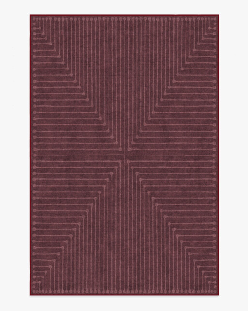 Inkdrop Burgundy Flatwoven Rug by Jonathan Adler - 185x275 - Machine Washable Area Rug - Kid & Pet Friendly - Indoor Rugs - Ruggable - image 1