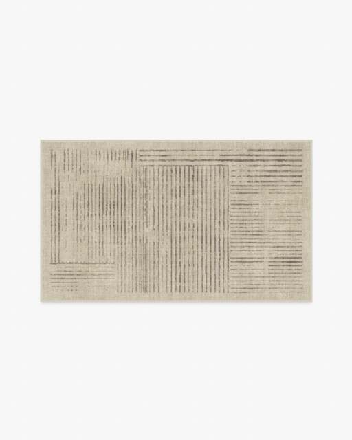 Linear Oasis Stone Grey Rug - 90x150 - Machine Washable Area Rug - Kid & Pet Friendly - Indoor Rugs - Ruggable