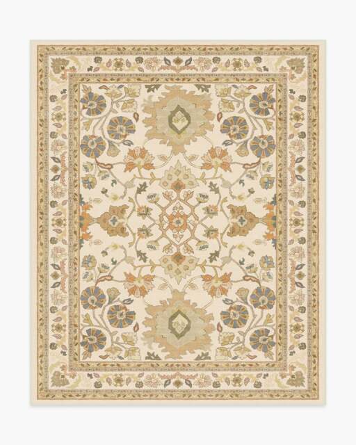 Calabria Cream & Gold Rug - 245x305 - Machine Washable Area Rug - Kid & Pet Friendly - Indoor Rugs - Ruggable - image 1