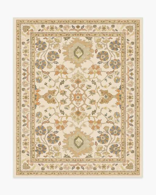 Calabria Cream & Gold Rug - 245x305 - Machine Washable Area Rug - Kid & Pet Friendly - Indoor Rugs - Ruggable - image 1