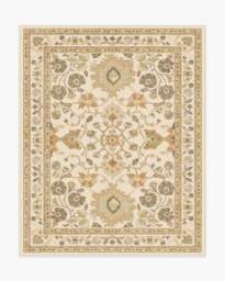 Calabria Cream & Gold Rug - 245x305 - Machine Washable Area Rug - Kid & Pet Friendly - Indoor Rugs - Ruggable - thumbnail 1