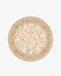 Pooh's Meadow Cream Rug Beige - 185 Round - Machine Washable Area Rug - Kid & Pet Friendly - Indoor Rugs - Ruggable