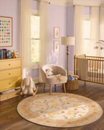 Pooh's Meadow Cream Rug Beige - 185 Round - Machine Washable Area Rug - Kid & Pet Friendly - Indoor Rugs - Ruggable - thumbnail 2