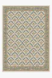 Bellflowers Ivory & Gold Rug by Morris & Co. - 305x425 - Machine Washable Area Rug - Kid & Pet Friendly - Indoor Rugs - Ruggable