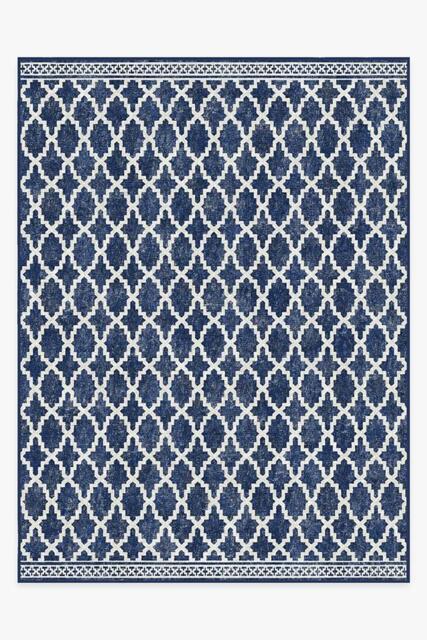 Cleo Trellis Royal Blue Outdoor Rug - 275x365 - Machine Washable Area Rug - Kid & Pet Friendly - Outdoor Rugs - Ruggable - image 1