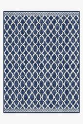 Cleo Trellis Royal Blue Outdoor Rug - 275x365 - Machine Washable Area Rug - Kid & Pet Friendly - Outdoor Rugs - Ruggable - thumbnail 1