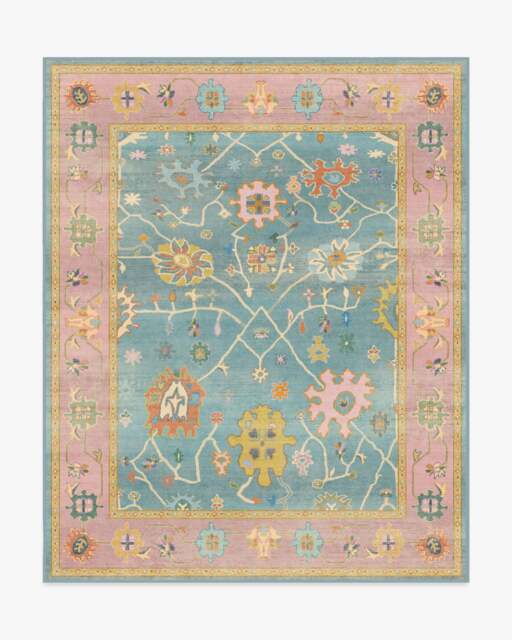 Jemima Multicolour Rug Blue - 245x305 - Machine Washable Area Rug - Kid & Pet Friendly - Indoor Rugs - Ruggable - image 1