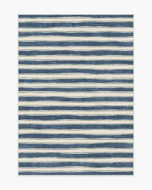 Marin Slate Blue & Neutral Flatwoven Rug - 150x215 - Machine Washable Area Rug - Kid & Pet Friendly - Indoor Rugs - Ruggable - image 1