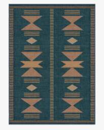 Lark Blue & Rose Flatwoven Rug - 305x425 - Machine Washable Area Rug - Kid & Pet Friendly - Indoor Rugs - Ruggable