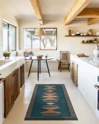 Lark Blue & Rose Flatwoven Rug - 305x425 - Machine Washable Area Rug - Kid & Pet Friendly - Indoor Rugs - Ruggable - thumbnail 2
