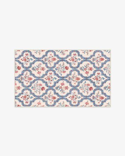 Elodie Currant & Ocean Outdoor Rug - 90x150 - Machine Washable Area Rug - Kid & Pet Friendly - Indoor Rugs - Ruggable - image 1