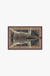 On Safari Sapphire Rug by Iris Apfel - 60x90 - Machine Washable Area Rug - Kid & Pet Friendly - Indoor Rugs - Ruggable - thumbnail 1