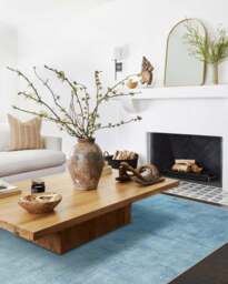 Impasto Slate Blue Rug - 150x215 - Machine Washable Area Rug - Kid & Pet Friendly - Indoor Rugs - Ruggable - thumbnail 2