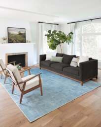 Impasto Slate Blue Rug - 150x215 - Machine Washable Area Rug - Kid & Pet Friendly - Indoor Rugs - Ruggable - thumbnail 3