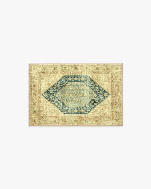 Soluna Gold & Teal Rug - 60x90 - Machine Washable Area Rug - Kid & Pet Friendly - Indoor Rugs - Ruggable - image 1