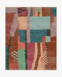 Enya Multicolour Rug Brown - 245x305 - Machine Washable Area Rug - Kid & Pet Friendly - Indoor Rugs - Ruggable