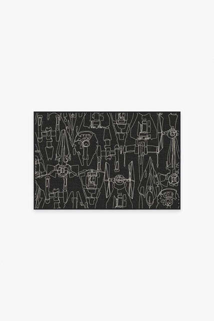 Star Wars Armada Black Flatwoven Rug - 60x90 - Machine Washable Area Rug - Kid & Pet Friendly - Indoor Rugs - Ruggable - image 1