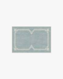 Chrysler Border Chambray Blue Rug by The Hiltons - 60x90 - Machine Washable Area Rug - Kid & Pet Friendly - Indoor Rugs - Ruggable - thumbnail 1