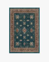 Verena Teal Blue Flatwoven Rug - 120x185 - Machine Washable Area Rug - Kid & Pet Friendly - Indoor Rugs - Ruggable - thumbnail 1