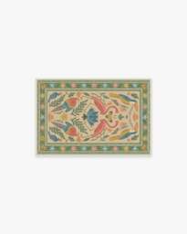 Birds Of A Feather Green & Peach Flatwoven Rug by Iris Apfel - 60x90 - Machine Washable Area Rug - Kid & Pet Friendly - Indoor Rugs - Ruggable - thumbnail 1