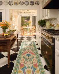 Birds Of A Feather Green & Peach Flatwoven Rug by Iris Apfel - 60x90 - Machine Washable Area Rug - Kid & Pet Friendly - Indoor Rugs - Ruggable - thumbnail 2