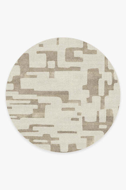 Holme Ivory & Natural Flatwoven Rug - 245 Round - Machine Washable Area Rug - Kid & Pet Friendly - Indoor Rugs - Ruggable - image 1