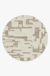 Holme Ivory & Natural Flatwoven Rug - 245 Round - Machine Washable Area Rug - Kid & Pet Friendly - Indoor Rugs - Ruggable