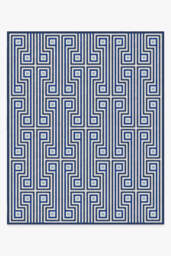 Greenwich Blue Flatwoven Rug by Jonathan Adler - 245x305 - Machine Washable Area Rug - Kid & Pet Friendly - Indoor Rugs - Ruggable - thumbnail 1