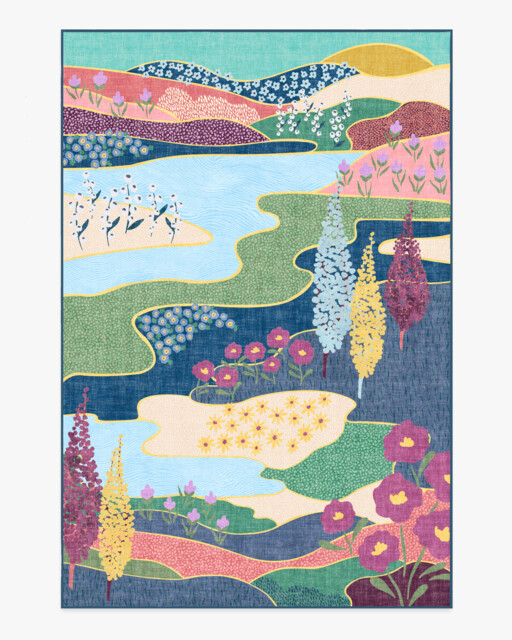 Dreamland Multicolour Bright Flatwoven Rug Blue - 200x290 - Machine Washable Area Rug - Kid & Pet Friendly - Indoor Rugs - Ruggable - image 1