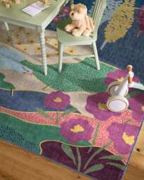 Dreamland Multicolour Bright Flatwoven Rug Blue - 200x290 - Machine Washable Area Rug - Kid & Pet Friendly - Indoor Rugs - Ruggable - thumbnail 2