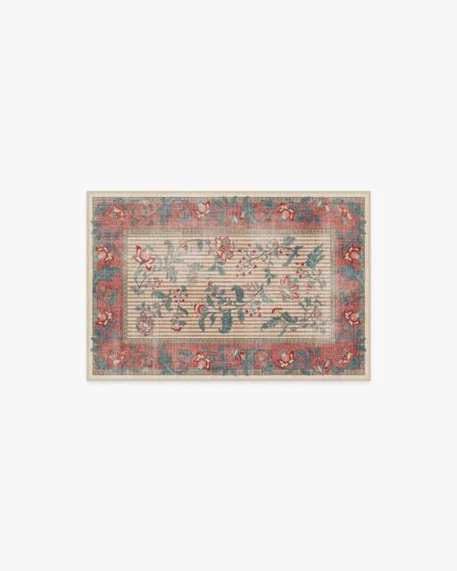 Lilou Currant & Teal Green Rug - 60x90 - Machine Washable Area Rug - Kid & Pet Friendly - Indoor Rugs - Ruggable - image 1