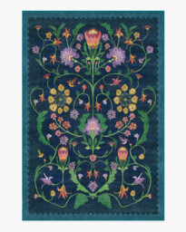 Protea Blue Rug by Iris Apfel - 185x275 - Machine Washable Area Rug - Kid & Pet Friendly - Indoor Rugs - Ruggable