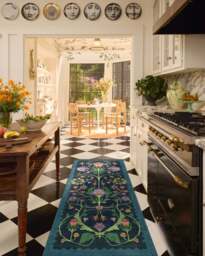 Protea Blue Rug by Iris Apfel - 185x275 - Machine Washable Area Rug - Kid & Pet Friendly - Indoor Rugs - Ruggable - thumbnail 2