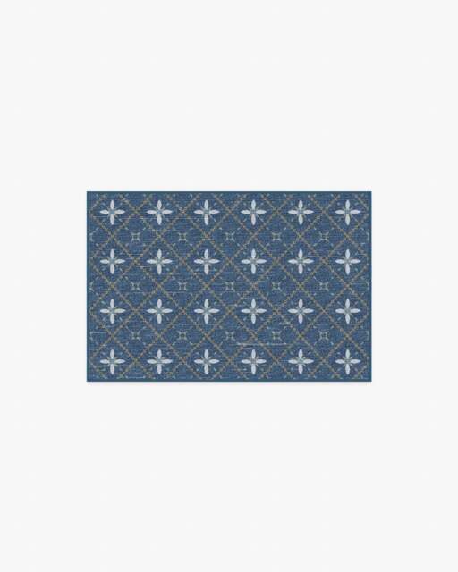 Alva Navy Flatwoven Rug - 60x90 - Machine Washable Area Rug - Kid & Pet Friendly - Indoor Rugs - Ruggable - image 1