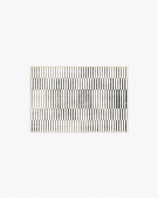 Shadow Stripe Black & Cream Flatwoven Rug - 60x90 - Machine Washable Area Rug - Kid & Pet Friendly - Indoor Rugs - Ruggable - image 1